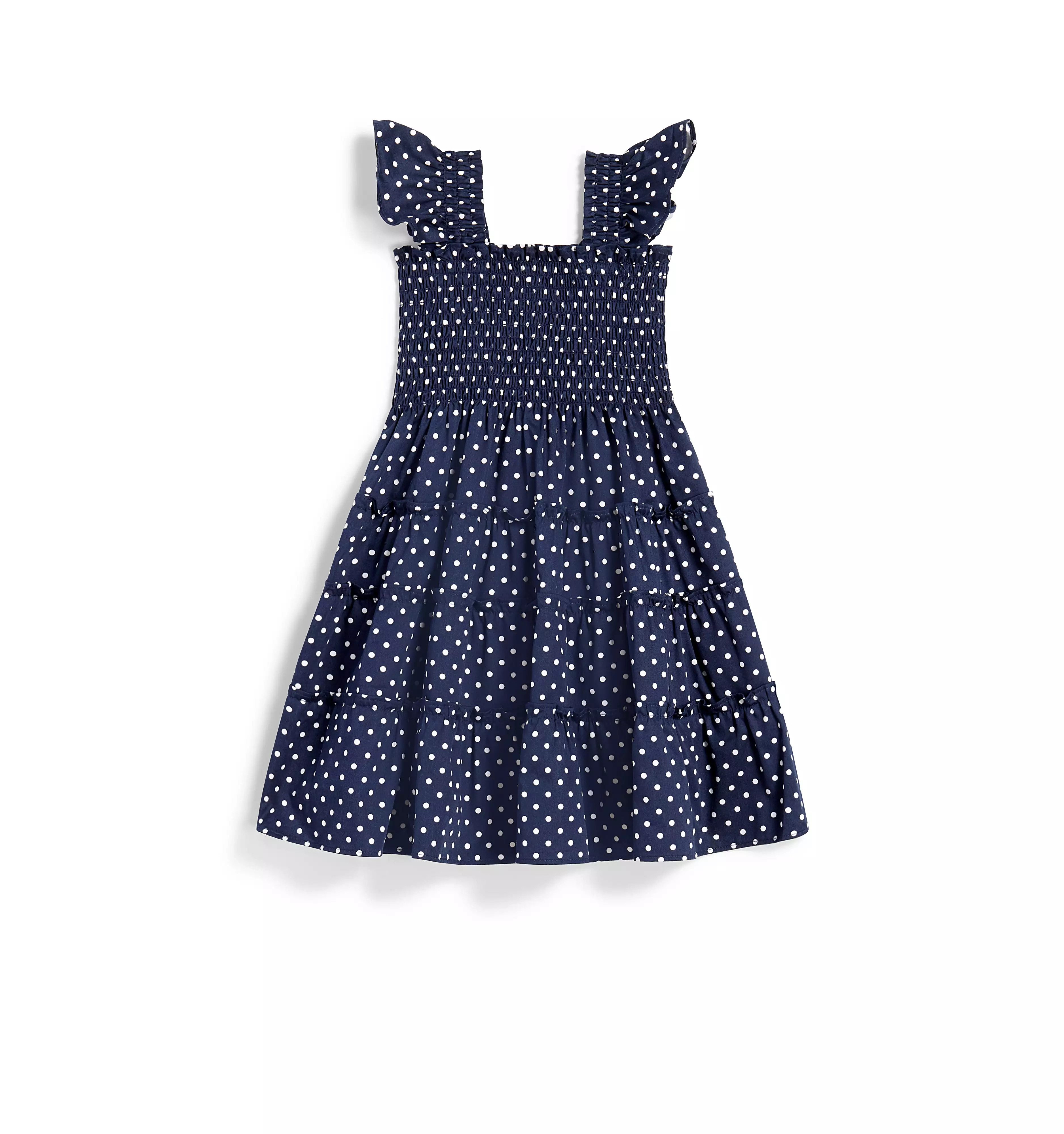 The Tiny Ellie Nap Dress - Navy Polka Dot Cotton Sateen