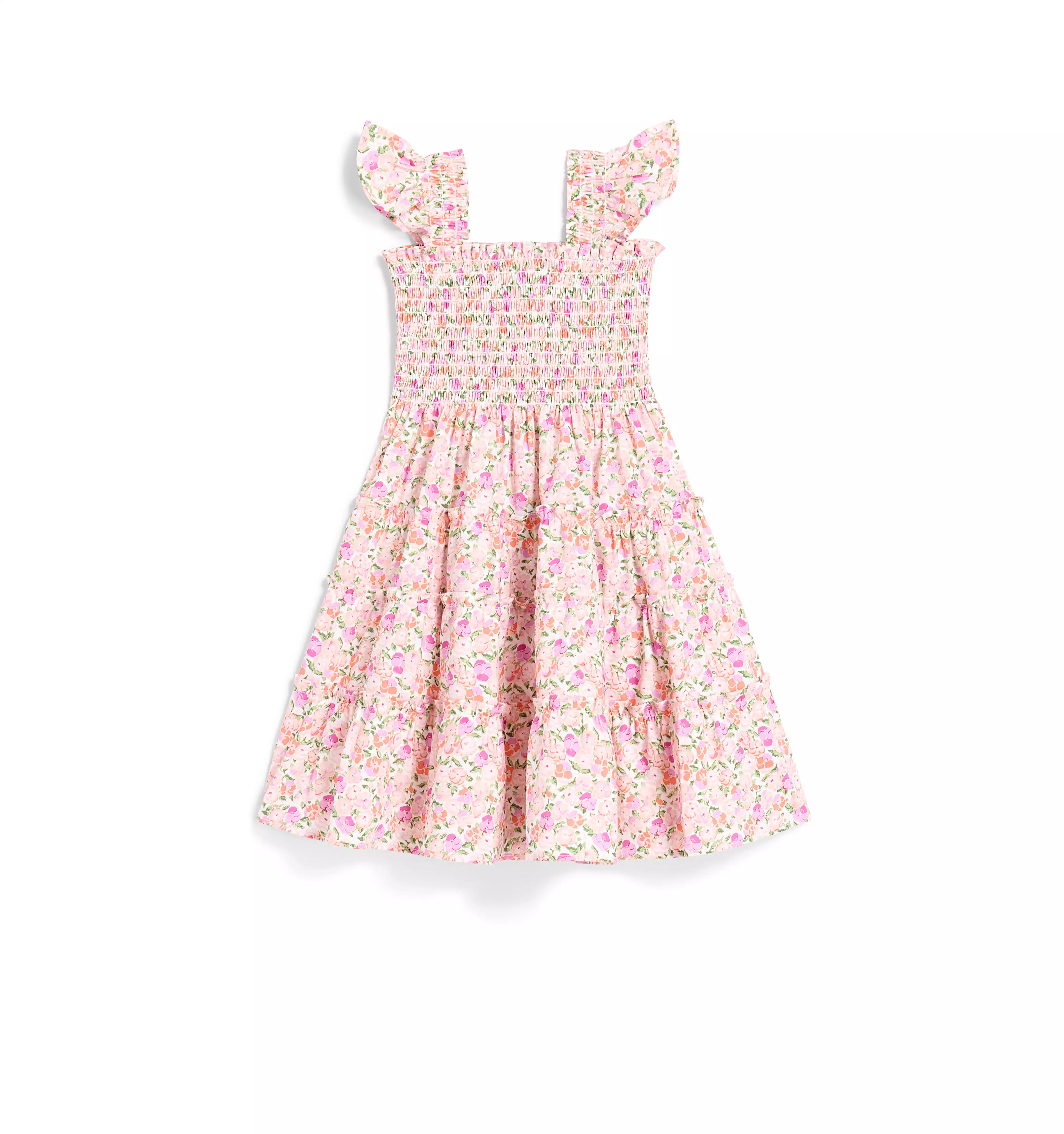 The Tiny Ellie Nap Dress - Pansy in Pink Multi Cotton