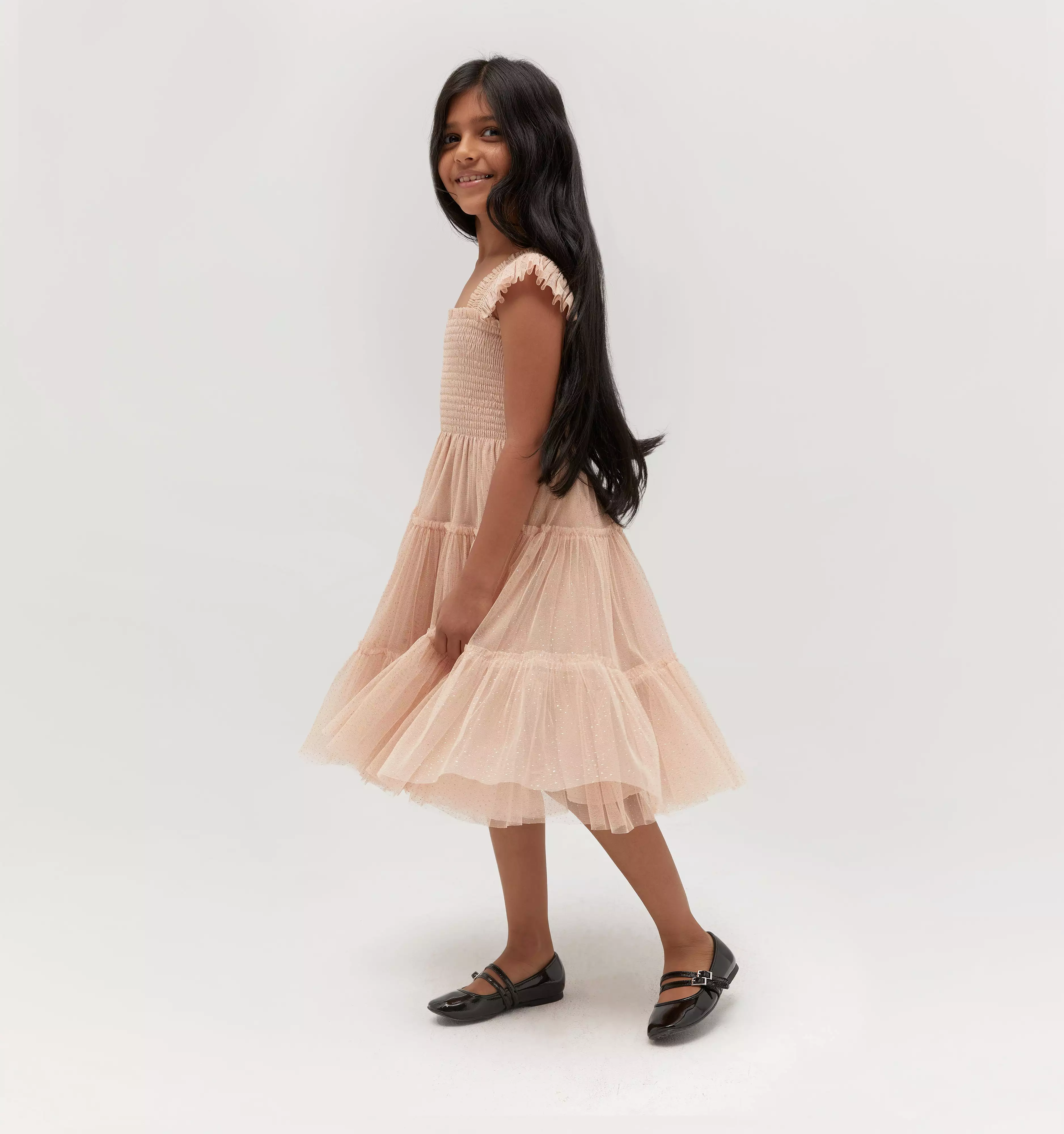 The Tiny Tulle Ellie Nap Dress - Blush Glitter Tulle