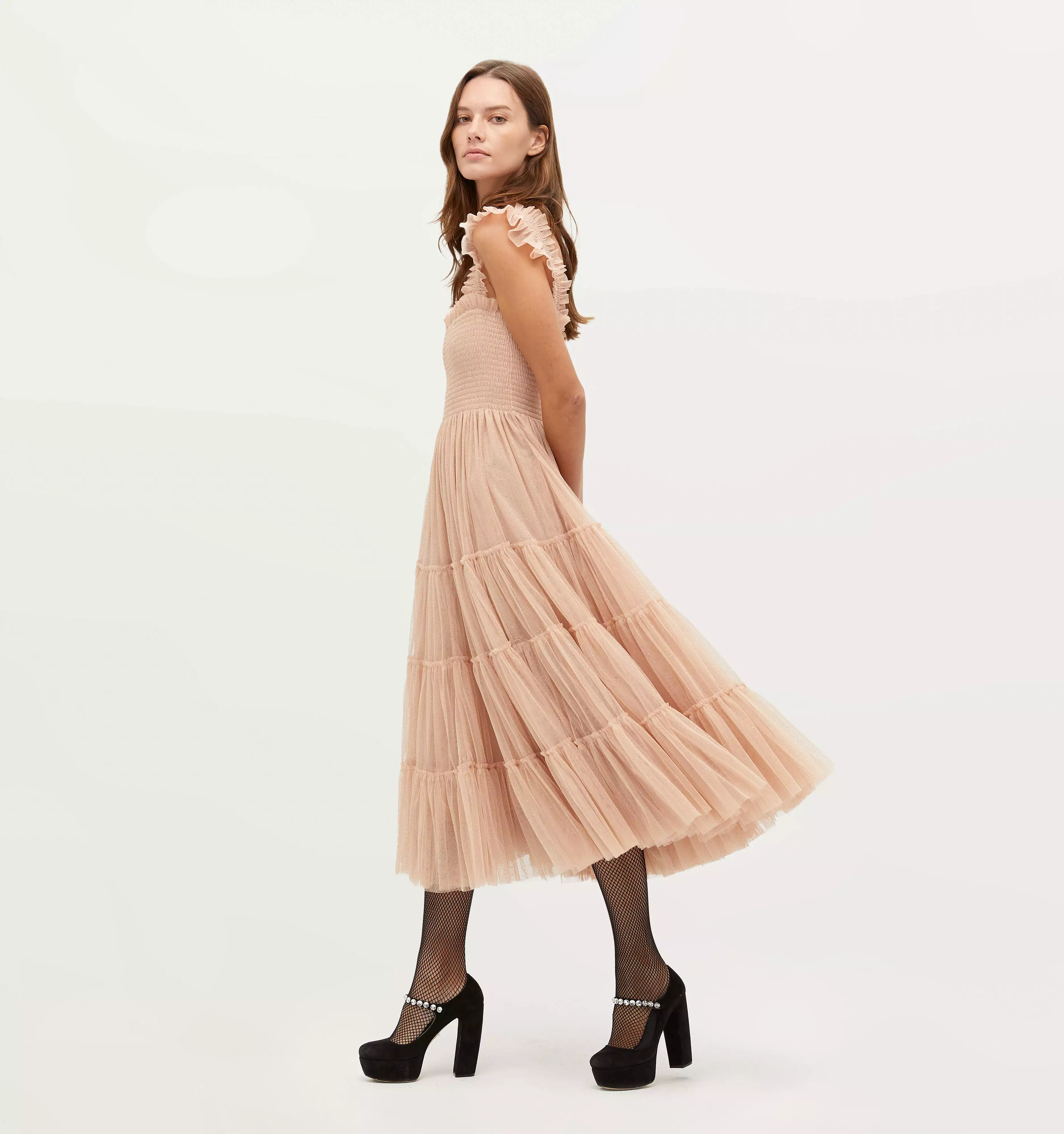 The Tulle Ellie Nap Dress - Blush Glitter Tulle