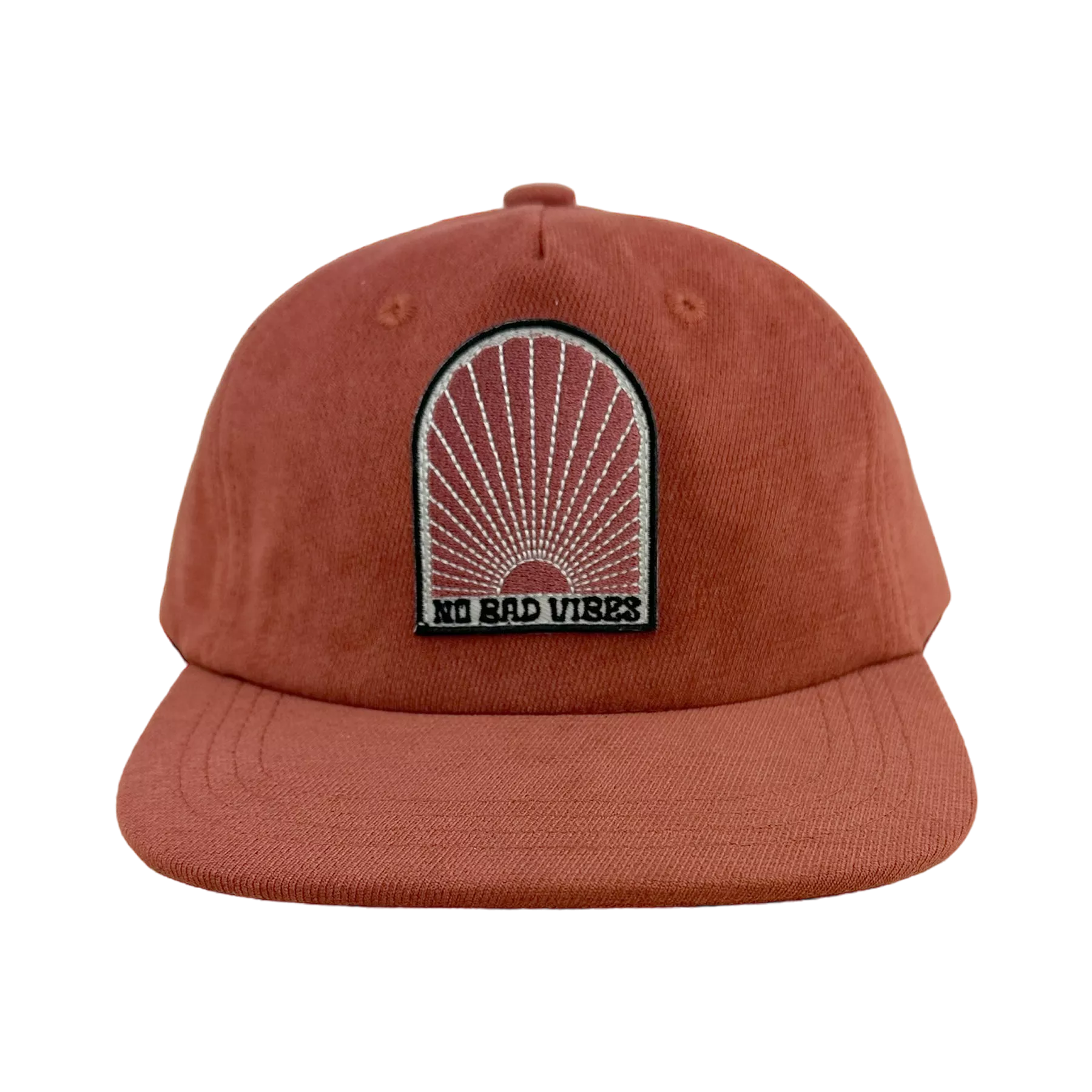 Tiny Whales No Bad Vibes Rust Snap Back Hat