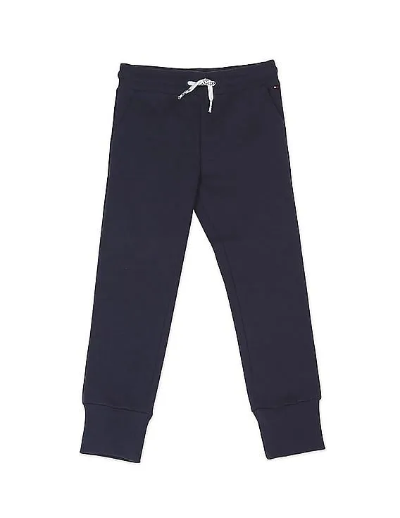 Tommy Hilfiger Kids Girls Navy Drawstring Waist Solid Joggers