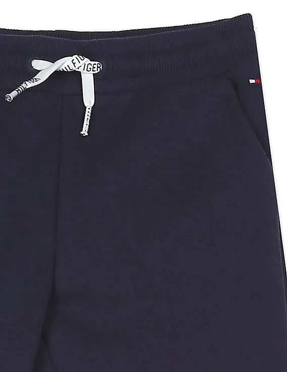 Tommy Hilfiger Kids Girls Navy Drawstring Waist Solid Joggers