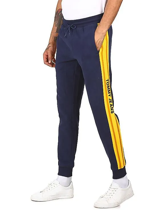 Tommy Hilfiger Men Navy Contrast Taping Drawstring Waist Joggers