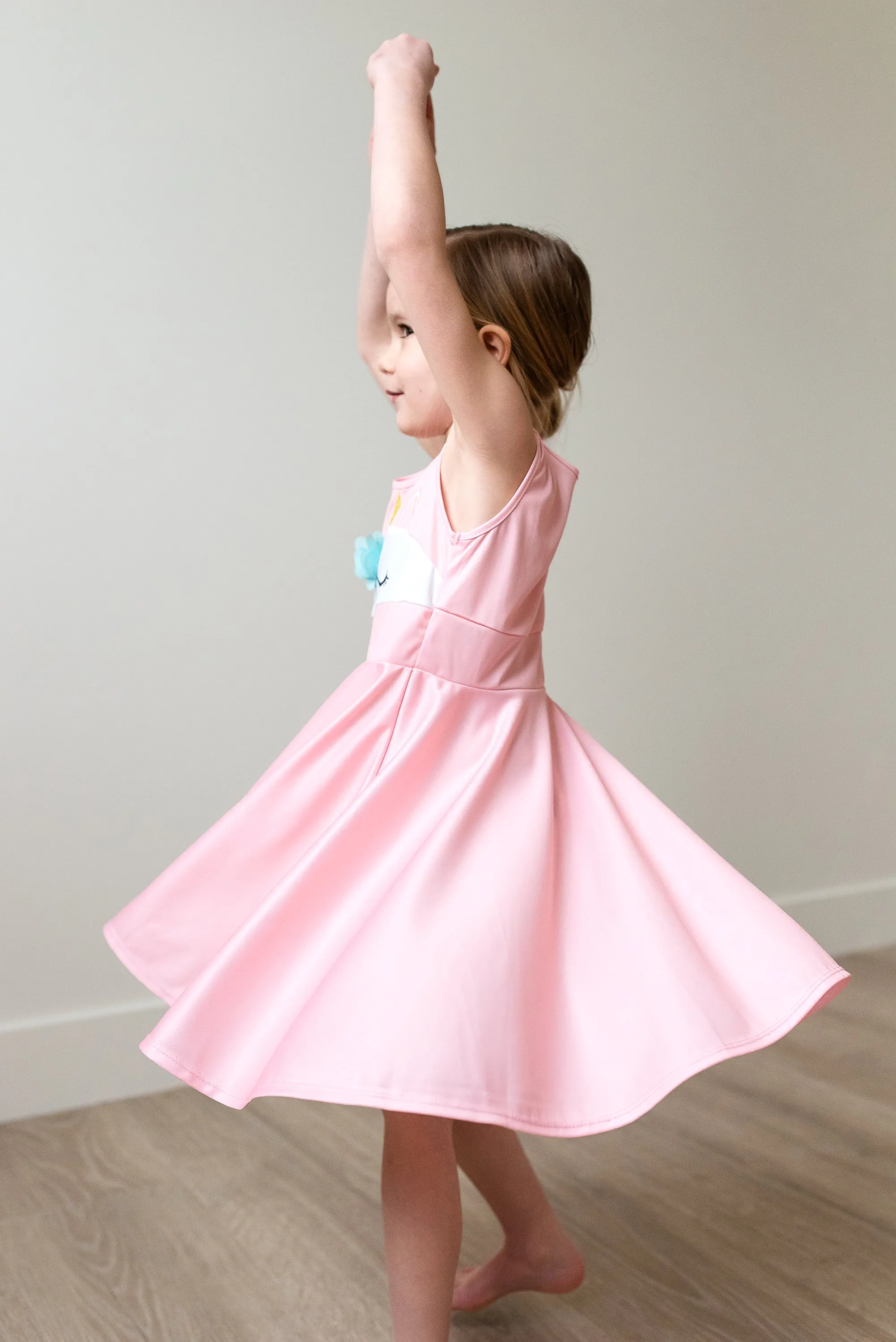 Unicorn Twirl Dress Pink