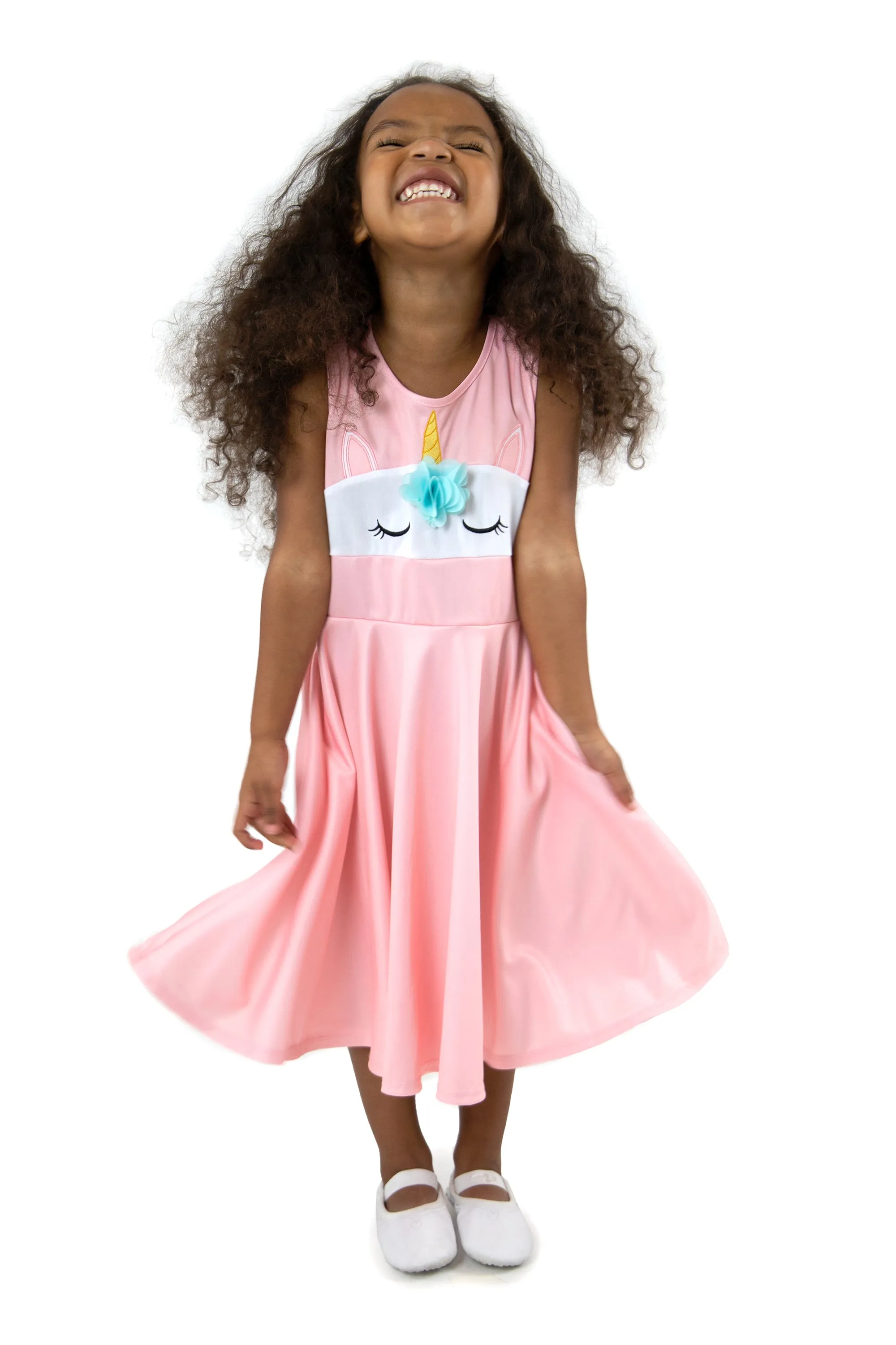 Unicorn Twirl Dress Pink