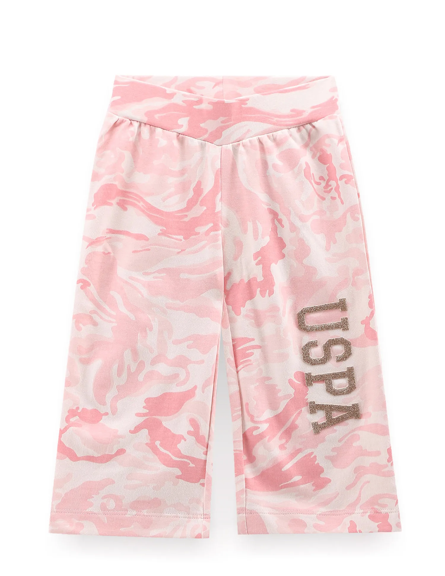 U.S. Polo Assn. Kids Girls Drawstring Waist Abstract Print Joggers