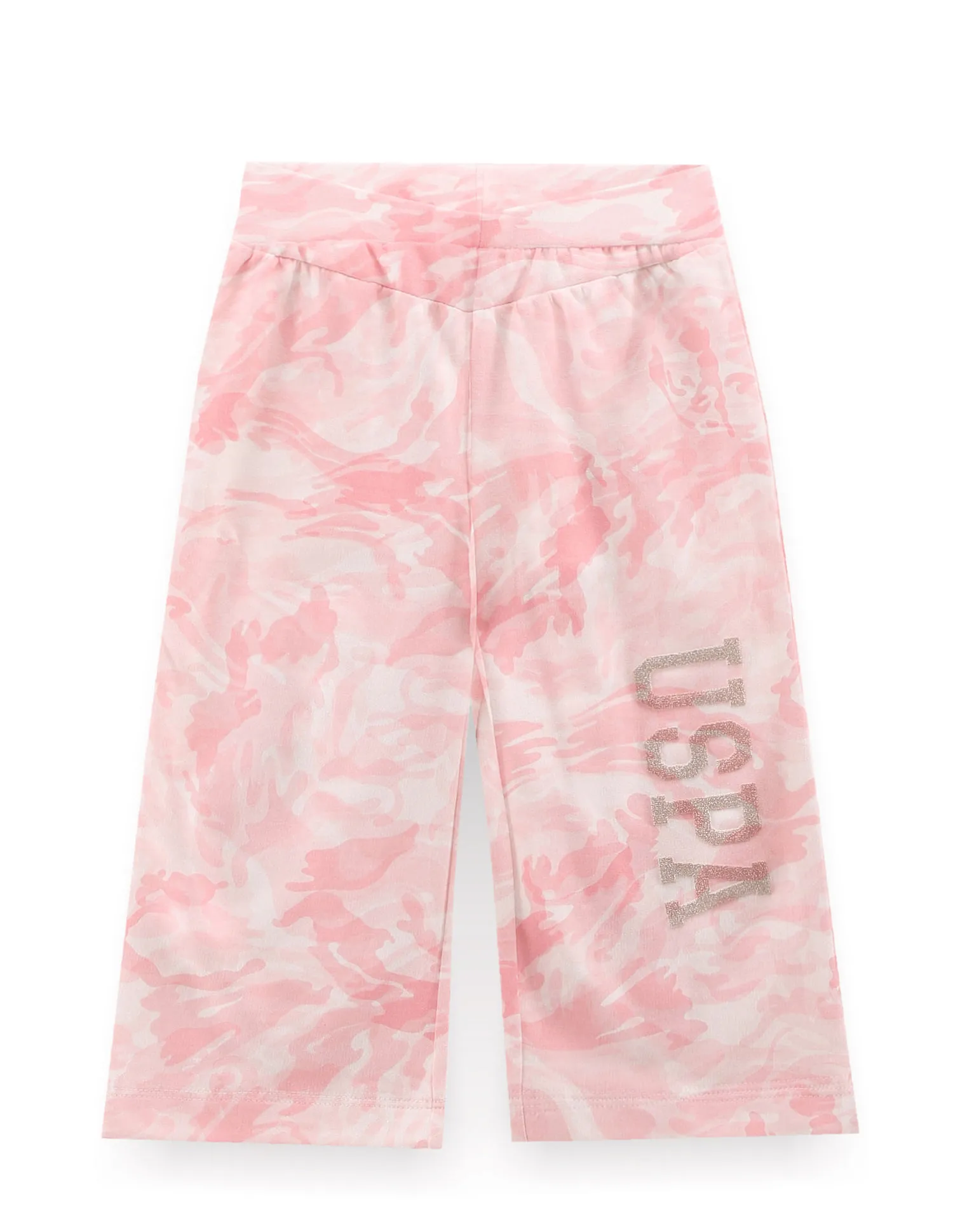 U.S. Polo Assn. Kids Girls Drawstring Waist Abstract Print Joggers