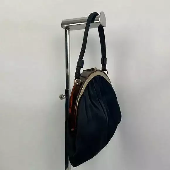 Vintage Black With Tortoise Clasp Bag