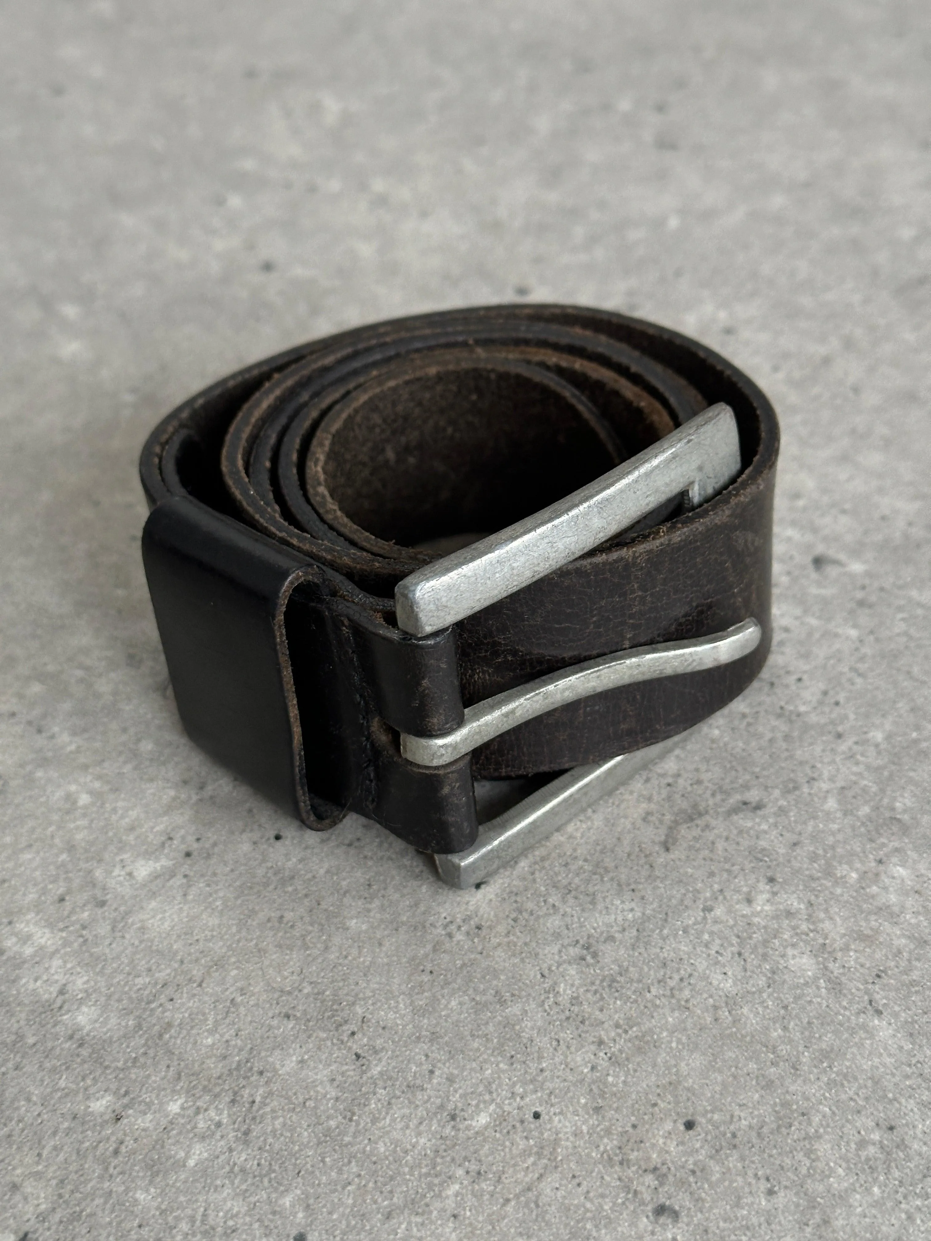 Vintage Distressed Leather Belt - W34-37