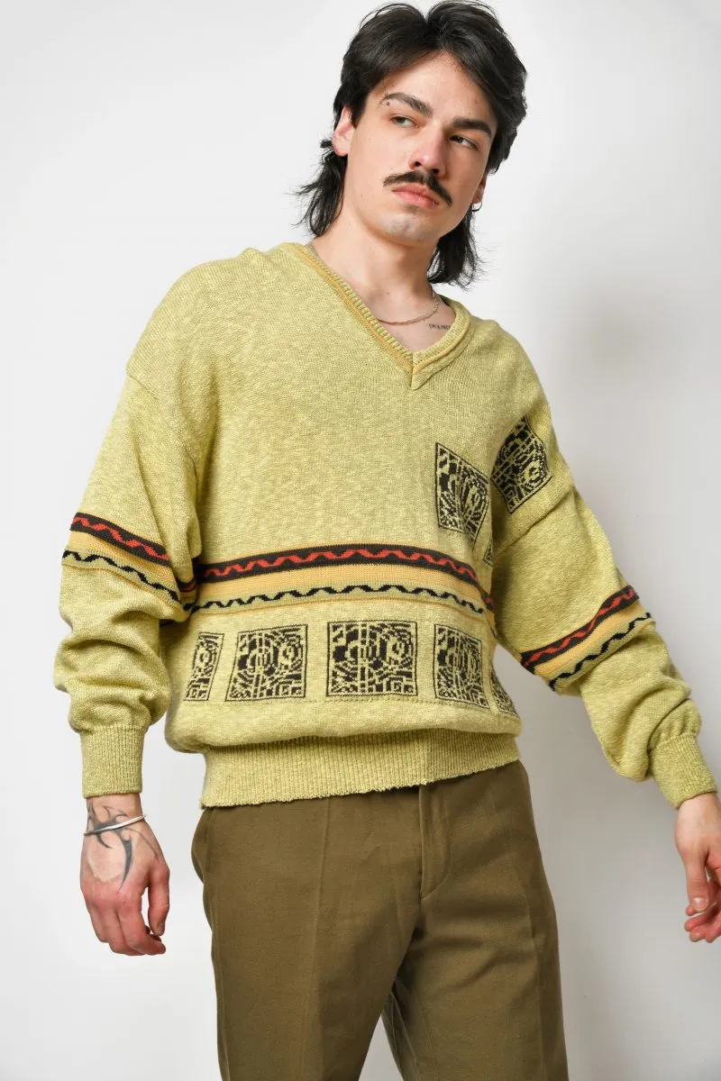 Vintage sweater khaki men