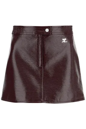 vinyl effect mini skirt PERCJU001VY0014 BURGUNDY