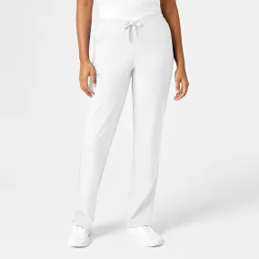 W123 Women's Drawstring Scrub Pant - White