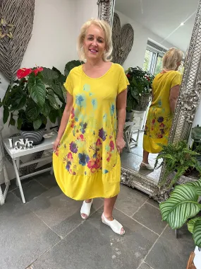 Watercolour Printed Floral Dress Kiki