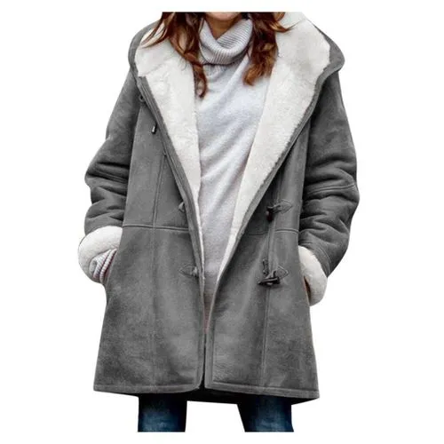 Women's Fashion Solid Color Pocket Single Breasted Coat Woolen Coat