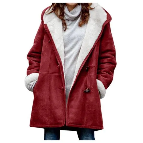 Women's Fashion Solid Color Pocket Single Breasted Coat Woolen Coat