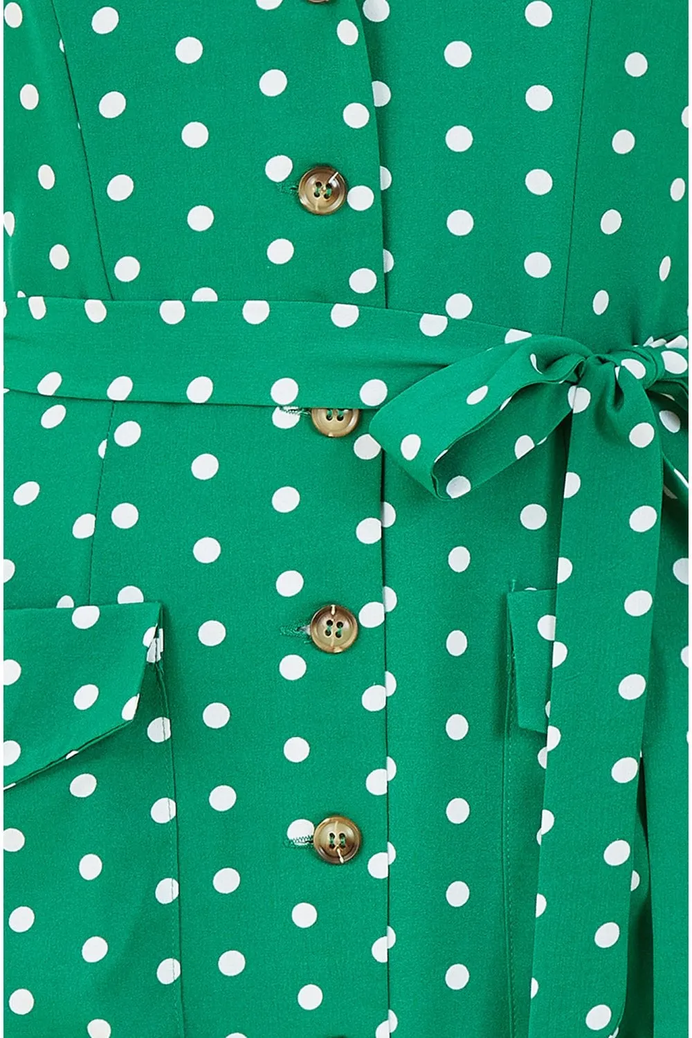 Yumi Green Spot Retro Shirt Dress